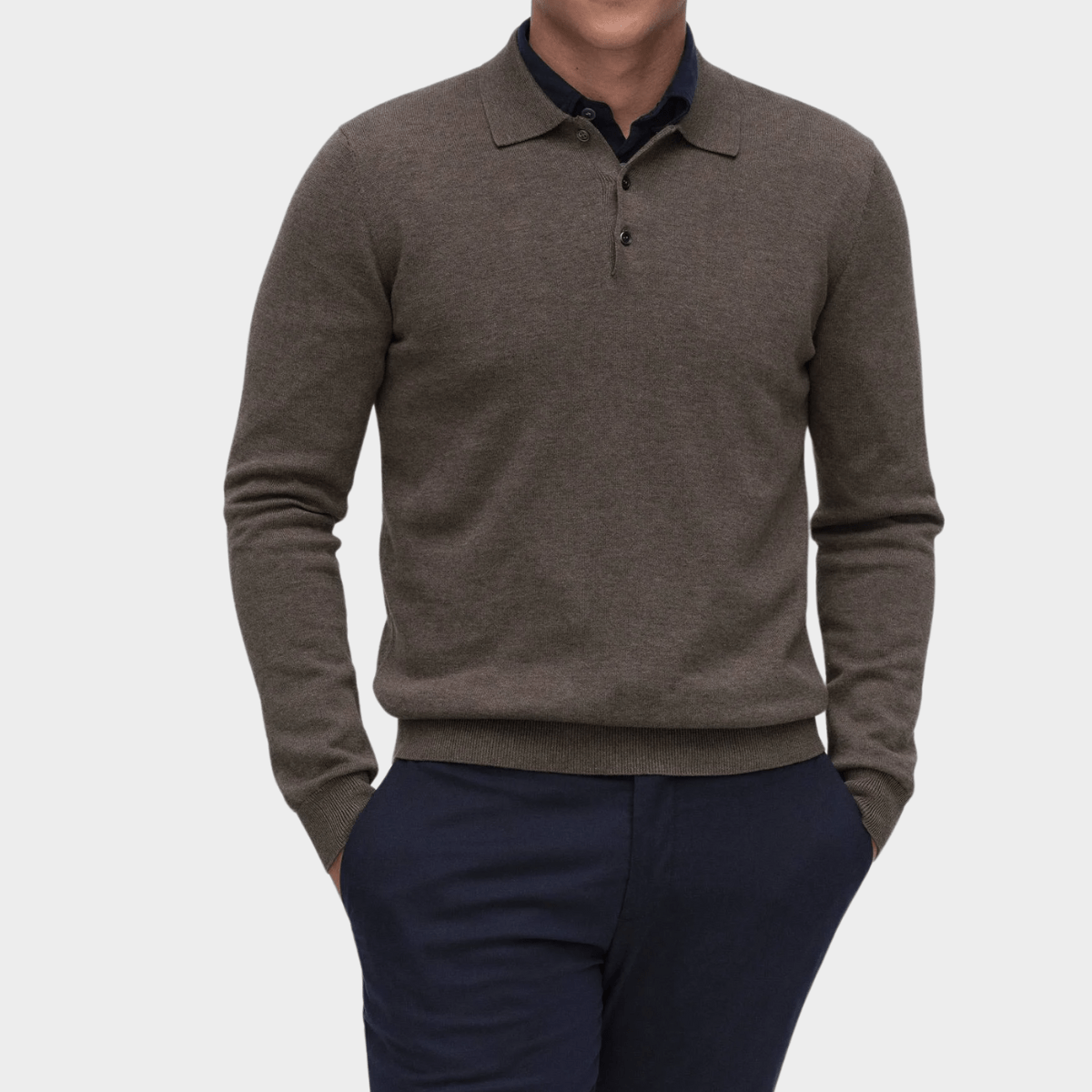 Langarm Polo Pullover - Florian