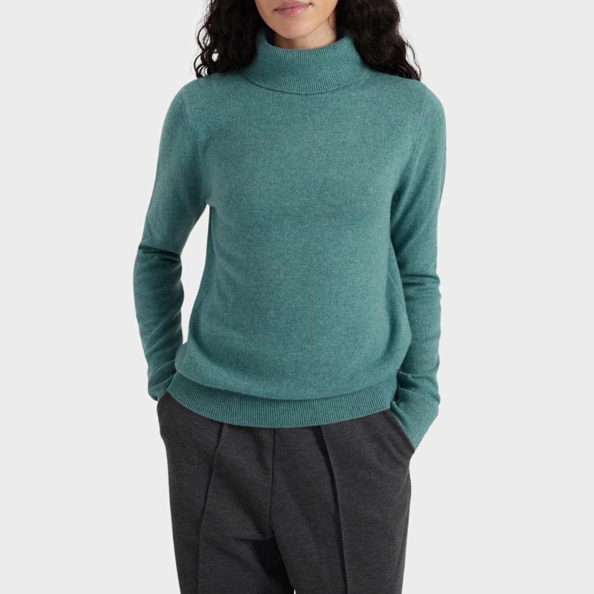 Taillierter Kaschmir-Rollkragenpullover -  Hannah