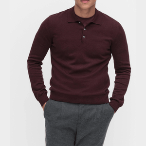 Langarm Polo Pullover - Florian